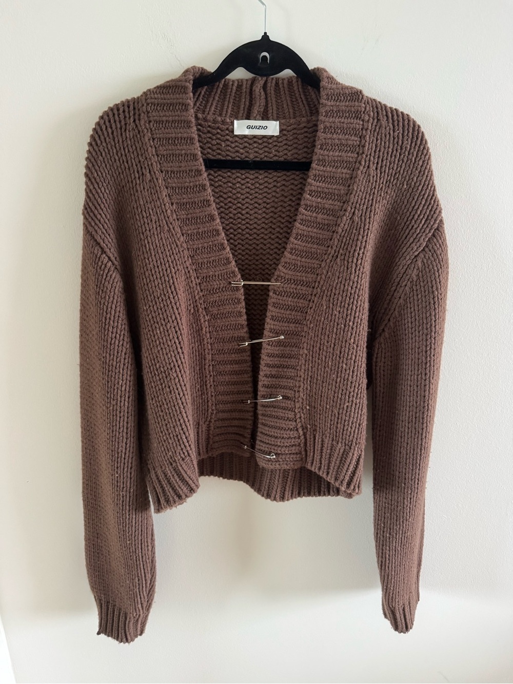 GUIZIO cropped safety pin cardigan